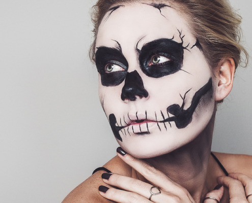 DIY Halloween Totenkopf Make-up